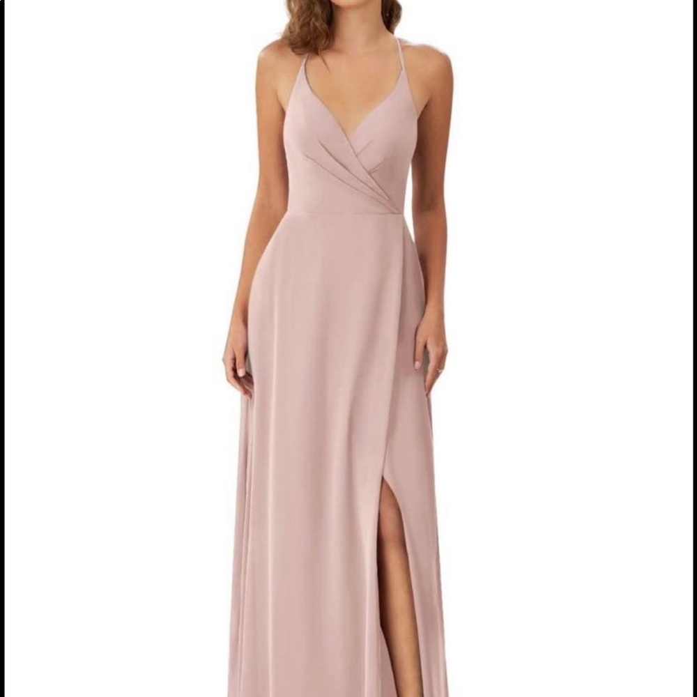 Azazie Davis Wrap ALine Side Slit Bridesmaid Dress